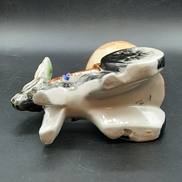 Vtg 1950's Kitsch Retro Ceramic Donkey with Cart and Barrel Planter Holder Japan - Picture 7 of 8